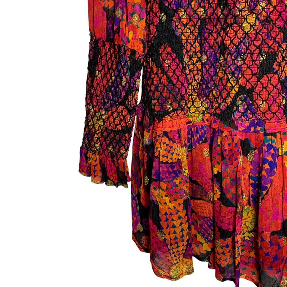 FARM RIO Daisy Smocked Ruffle Mini Dress - Picture 10 of 11